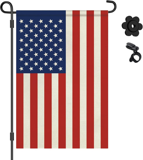 HOOSUN American Flag 12" x 18" Small American Flag For Garden Flag Stand,4th Of July Decorations Outdoor,Double Sided Patriotic Flag,USA Flag,Mini...