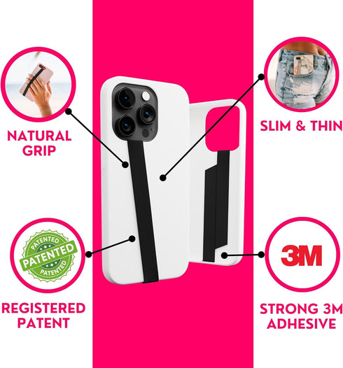 Phone Loops: Non-Elastic Phone Grip, Phone Strap, Phone Holder for Hand - Small, Light and Discreet Phone Loop Cell Phone Holder for Hand - Phone ...