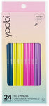 Yoobi No. 2 Pencils, Pre-sharpened in Bright Colors, Pink, Purple, Blue and Yellow Pencils, Fun School Supplies For Kids, Teens and Adults, 24 Pac...