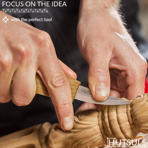 Hutsuls Wood Whittling Knife for Beginners - Razor Sharp Wood Carving Knife in a Beautifully Designed Gift Box, Sloyd Woodworking Knife for Men, W...