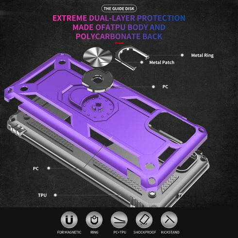 Samsung A71 5G Case, A71 5G Phone Case with Screen Protector, Military Grade Protective Cases with Ring for Samsung Galaxy A71 5G (Purple)...