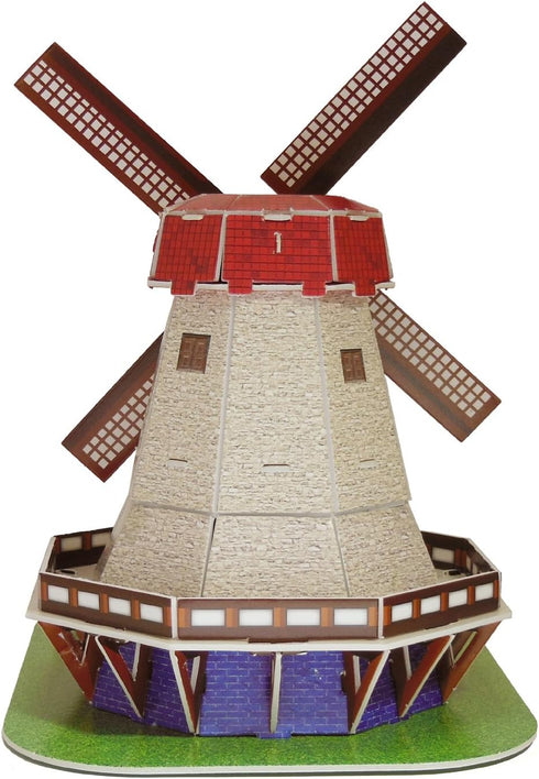 Creative 3D Puzzle Paper Model Holland Windmill DIY Fun & Educational Toys World Great Architecture Series, 45 Pcs...