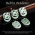 Wealth Rabbit Natural Green Jade Pendant Necklaces for Women Men, Fashion Rope Chain Amulet Hand-carved Good Luck Jewelry Choker Necklaces for Lov...