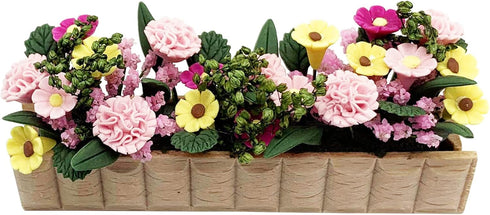 Miniature Potted Plant Flower Colorful 1:12 Mini Dollhouse Fairy Garden Bonsai Plant Clay Model Micro Landscape Decoration...