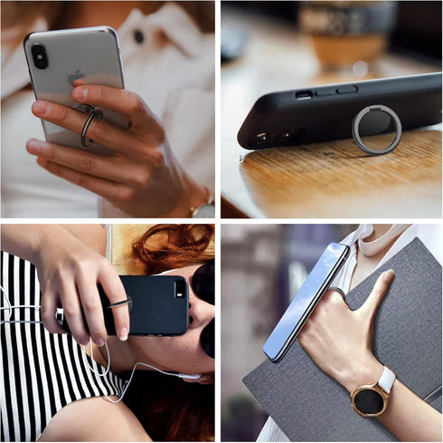Cell Phone Ring Holder Stand,360 Degree Rotation Finger Ring Kickstand with Polished Metal Phone Grip for Magnetic Car Mount , Compatible with All...