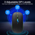 Wireless Bluetooth Mouse for iPad/MacBook Pro/Air/Laptop/pc Rechargeable Silent Mouse Portable Slim for Surface Pro/Lenovo/Samsung Tablet (LED/Bla...