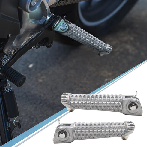 uxcell 1 Pair 7mm Aluminium Alloy Motorcycle Footrest Footpeg Foot Rest Peg Bike Bicycle Cycling Silver Tone for Yamaha...