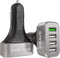 Crave CarHub 54W 4 Port USB Car Charger, Qualcomm Quick Charge 3.0 - Black...