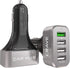 Crave CarHub 54W 4 Port USB Car Charger, Qualcomm Quick Charge 3.0 - Black...