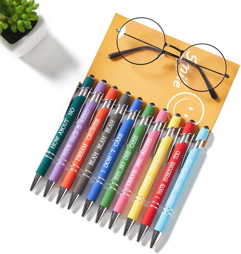 10PCS Funny Multicolored Ballpoint Pens with Complaining Quotes and Touch Screen Function Office Gifts Negative Passive Ballpoint Pens......