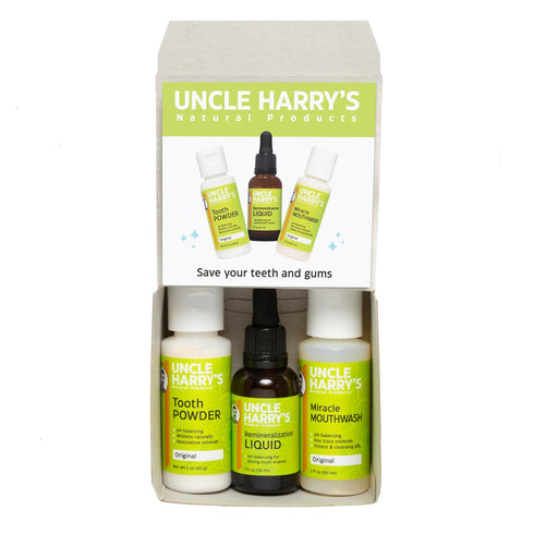 Uncle Harry's Natural Remineralization Kit for Tooth Enamel & Mineral - 3 Products Strengthen Weak Enamel & Correct Oral Care Issues (1 kit)...