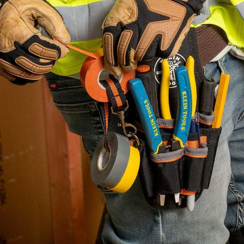 Klein Tools 5240 Tool Pouch, Tradesman Pro Maintenance Tool Pouch with 9 Pockets, Tape Thong, 2-Inch Tunnel Loop, Great Electrician Holster...