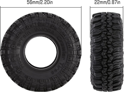 INJORA 1.0 Tires Soft Rubber Crawler Wheel Tires for 1/18 TRX4M SCX24 Gladiator Bronco C10 JLU Deadbolt B17 Axial 1/24 1/18 Tracked car,4PCS,T1005...
