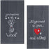 Kay Dee Dog Lover Embroidered Waffle Towel Set - Cotton - One Each You Had Me at Woof & Dog Love...