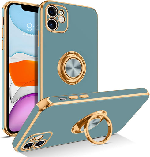BENTOBEN iPhone 11 Case with 360° Ring Holder, Shockproof Slim Kickstand Magnetic Support Car Mount Women Men Non-Slip Protective Phone Case for i...