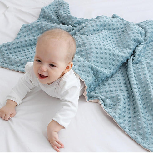 kmilro Baby Blanket for Unisex Boys Girls 30x40inch Super Soft Double Layer Dotted Backing Nursery Minky Blankets Neutral Breathable Receiving Tod...