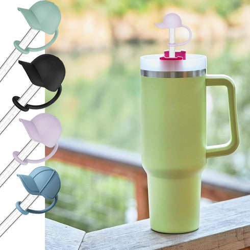 Haundry 9 Pack Replacement Plastic Straws and Covers for 40 oz Stanley Adventure Travel Tumbler Cup, Reusable Straws with Cleaning Brush, Compatib...