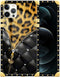 DAIZAG Case Compatible with for iPhone 15 Pro Max Case Black Butterfly Zipper Leopard Phone Case Golden Square Shockproof Phone Case Gift for Wome...