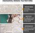 STICKGOO Hexagon Peel and Stick Backsplash Tile, Stick on Backsplash for Kitchen and Bathroom, Beige Marble Look PVC Mixed Metal Gold Self Adhesiv...