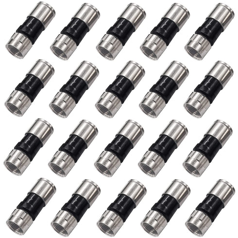 Taiss 20PCS RG6 Compression connectors,F Type Coaxial Cable Compression connectors (Black)...