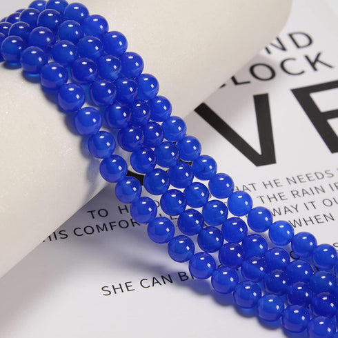 10mm Original Blue Agate Loose Semi Precious Beads Round Smooth Gemstones SpacerBeads for Jewelry Making 100PCS (10mm 100Beads, Blue Agate)...
