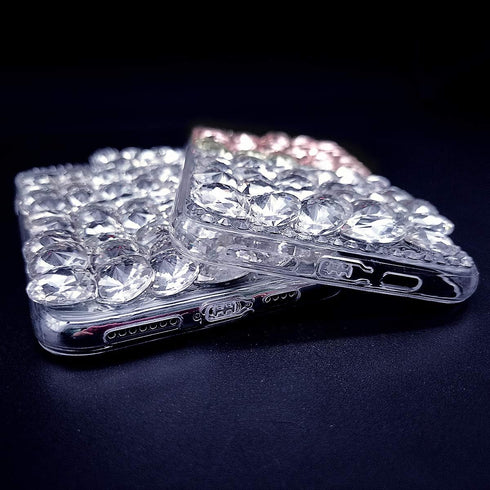 Bonitec Compatible with Galaxy S21 Ultra Case 3D Glitter Sparkle Bling Case Luxury Shiny Crystal Rhinestone Diamond Bumper Clear Gems Cute Protect...