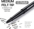 Black Felt Tip Pens, 32 Black Pens, 0.7mm Medium Point Felt Pens, Felt Tip Markers Pens for Journaling, Note Taking, Planner, Writing,Drawing.Perf...