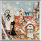 RIOLIS Diamond Mosaic Embroidery Kit 7.75"X7.75" City & Cats Winter...