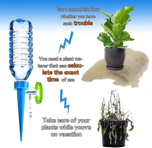 Plant Self Watering Spikes Indoor Outdoor Plastic Bottle Garden Plant Drip Irrigation Automatic Device Spike System Plants Watering Bulbs Globes w...