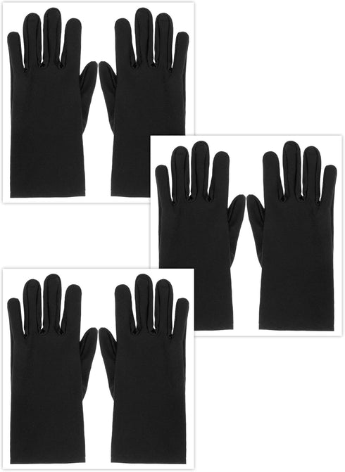 Sumind 3 Pairs Wrist Length Gloves Women Short Satin Gloves Opera Short Gloves for 1920s Wedding Party...