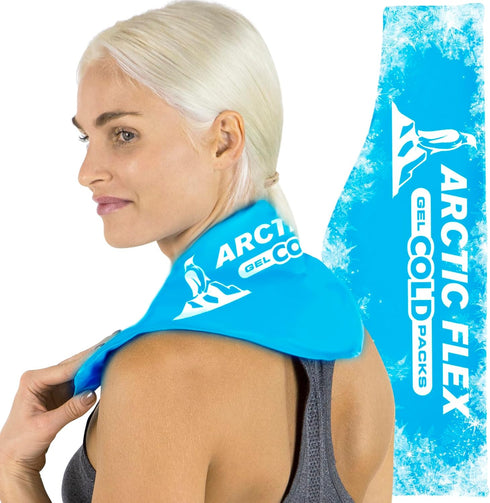 Arctic Flex Neck Ice Pack - Cold Compress Shoulder Therapy Wrap - Cool Reusable Medical Freezer Gel Pad for Swelling, Injuries, Headache, Cooler (...