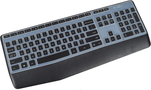 Keyboard Cover Skin for Logitech MK345 Wireless Full-Sized Keyboard with Plam Rest, Logitech MK345 Keyboard Accessories-Black...