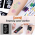 HAWINK Temporary Tattoo Markers for Skin, 10 Body Markers + 56 Large Tattoo Stencils for Kids and Adults, Dual-End Tattoo Pens Make Bold and Fine ...