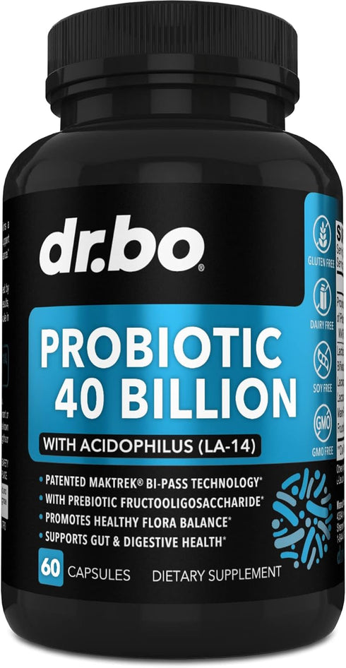 Probiotic 40 Billion CFU Supplement - Lactobacillus Acidophilus Probiotics for Women & Men Capsules - Gluten Free Probiotics for Digestive Health ...