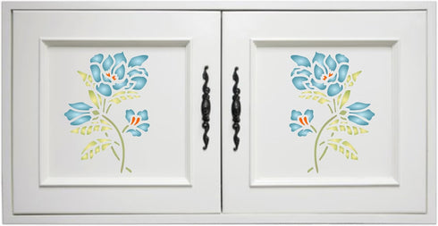 Stencils for Walls: Flower Set Stencil, 10 x 10 inch (L) - Classic Flower Designs...