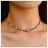 Boho Sean Bead Choker Necklace Rainbow Beaded Flower Clavicle Necklace Beach Colorful Rice Bead Necklace Chain Summer Rainbow Choker Necklace Chai...