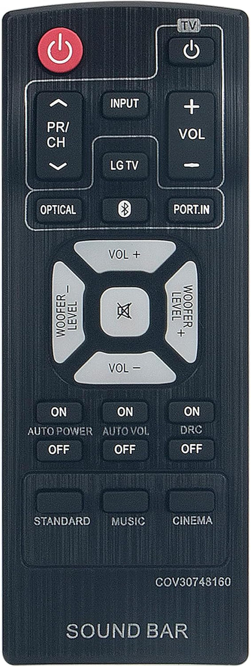 COV30748160 Replaced Remote fit for LG 2.1ch Sound Bar Audio System NB2540 NB2540A S24A1-W NB2540D Sub Remote COV30748128...