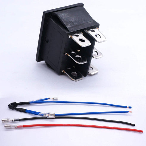 Weideer 12V Polarity Reverse Switch Momentary 6 Pin (ON)-Off-(ON) RV Jack Switch Motor Control Rocker Toggle with Jumper Wires...