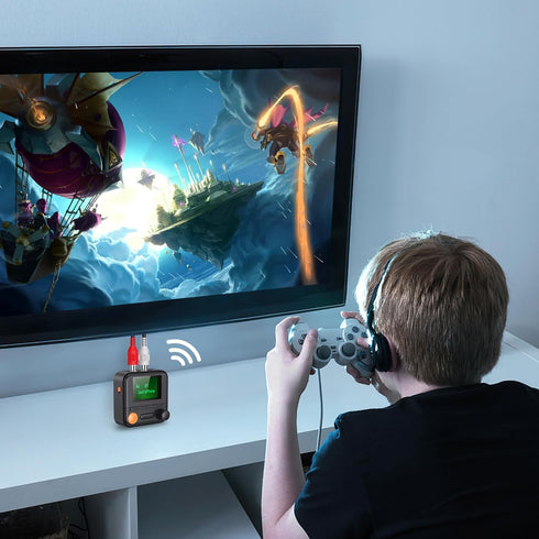 Bluetooth Transmitter Receiver, Bluetooth 5.2 Audio Adapter for Home Stereo, Wireless Audio Adapter with Display or Headphones, Home Theater, TV, ...