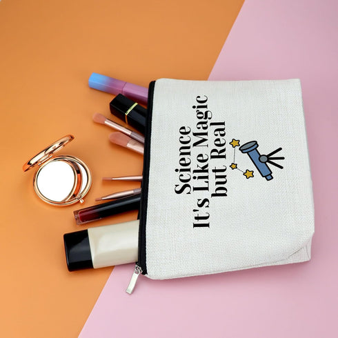 Thank You Gift for Scientist Women Science Teacher Makeup Bag Science Gift Physicist Chemistry Biology Graduation Gift for Science Lover Travel Po...