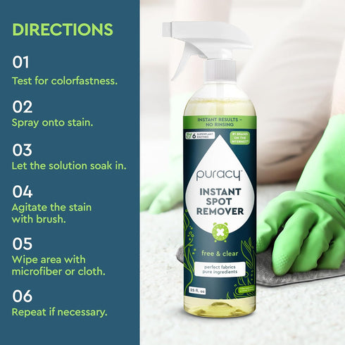 Puracy Stain Remover - Cleaning Spray, Clothes Stain Remover for Clothes, Laundry Stain Remover Spray for Clothes, Travel Stain Remover, Oil Stain...