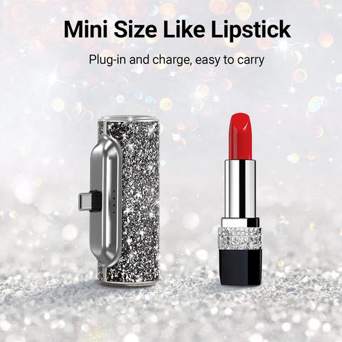 Mini Portable Charger USB C Small Power Bank 4500mAh, Bling Cute Battery Pack for iPhone 15/15 Plus/15 Pro/15 Pro Max, Samsung Galaxy S24/S23/S22,...