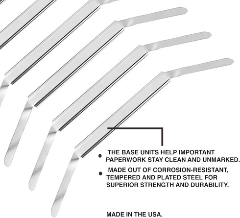 OLYMPX 100 Pcs of 1” Capacity Premium Metal Prong Paper Fastener Bases, 2.75 Inch Base for Paper File Clip Folder Accessories, Box of 100...