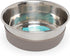 Messy Mutts Stainless Steel Heavy Gauge Bowl with Non-Slip Removable Silicone Base | Durable Indoor/Outdoor Dog Bowl | Warm Grey | Medium, 2.5 Cup...