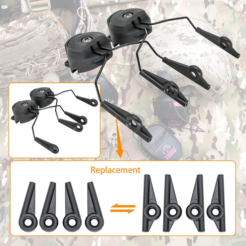 ARC Rail Adapters Accessories for Walker Electronic EarMuffs,1Pair Black Mounting Adapter...