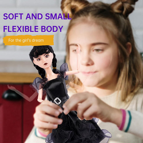 11.5 inch Dolls with Gift Box, Black Doll with Thing Hand, Black Dress, Black High Heels, Black Hair, Gift for Girls & Fans...