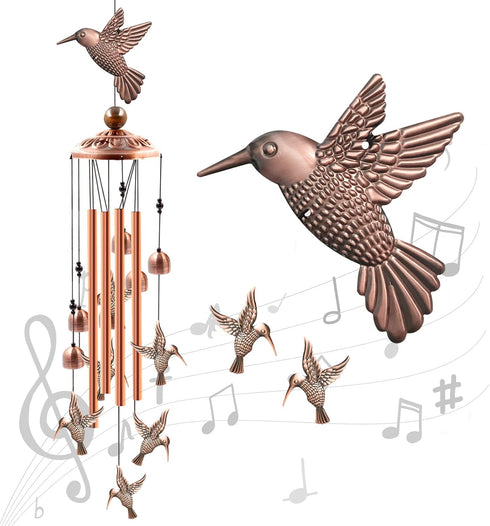 Wind Chimes Outdoor Clearance, Ukulork Aluminum Tube Windchime with S Hook,Patio Garden Decor, Housewarming Gift. (Hummingbird)...