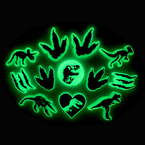 12Pcs Glow in the night dinosaurs shoe charms for Boys Kids shoe Decoration PVC Decoration for Shoes Bracelets Dinosaurs Themed Party Favor...