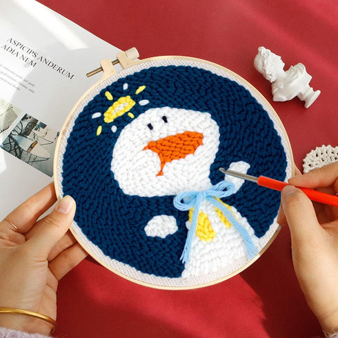 Punch Needle Embroidery Starter Kits-DIY Needle Craft Embroidery Supply for Adults Beginner (Duck)......