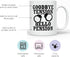YouNique Designs Goodbye Tension Hello Pension - 11 Oz Portable Coffee Mug, Police Officer Retirement Gift for Men Women, Correctional Officer Cup...